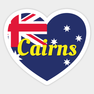 Cairns QLD Australia Australian Flag Heart Sticker